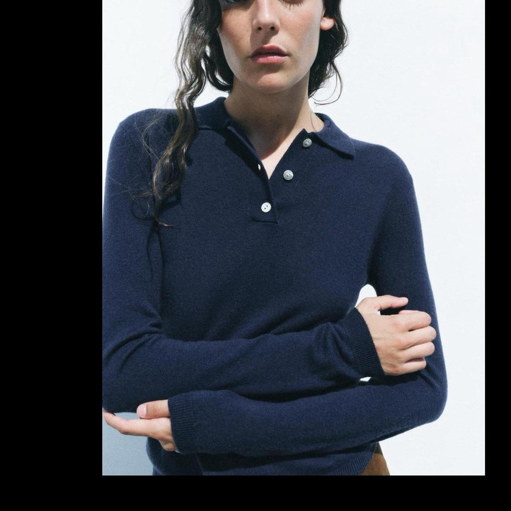 ZARA 100% WOOL PLAIN JERSEY POLO SHIRT - Size M - BRAND NEW WITH TAG - Picture 3 of 8
